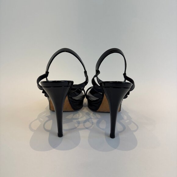 Ralph Lauren Purple Label Black Patent Leather Platform Sandals, US 10 - Picture 4 of 16